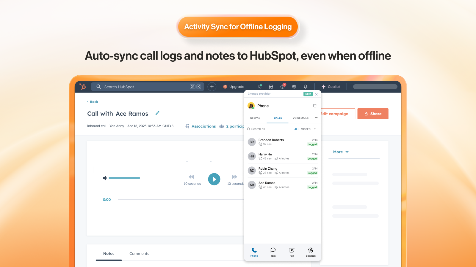 Association Call Logging