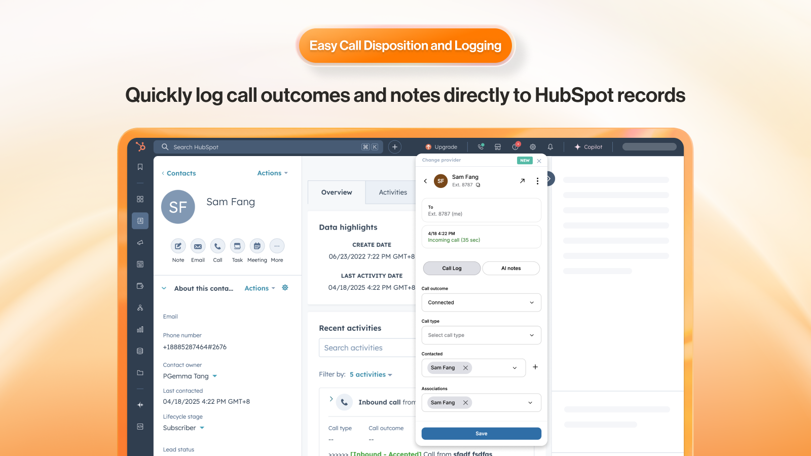 Easy Call Dispositioning